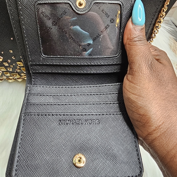 Gorgeous Black & Gold Studded MK Handbag SET - Picture 6 of 13